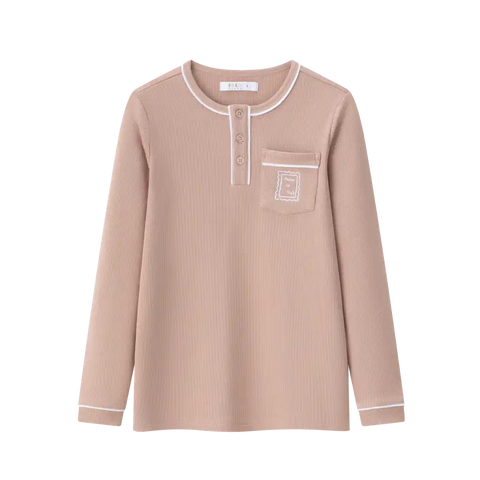 Coco Blanc Pink Henley PJ