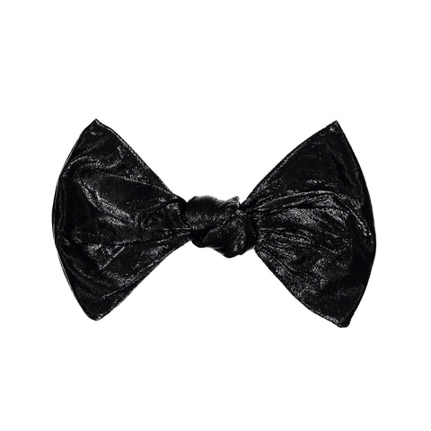 Knot Hairbands Leathered Bow Clip // Black