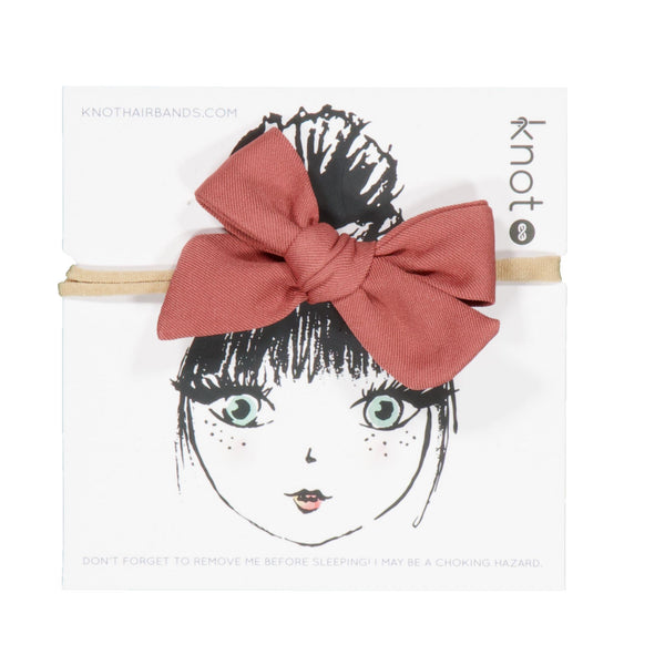 Knot Hairbands lustre mini bow band rosefinch
