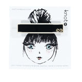Knot Hairbands Profile Barrette // Black + Cream