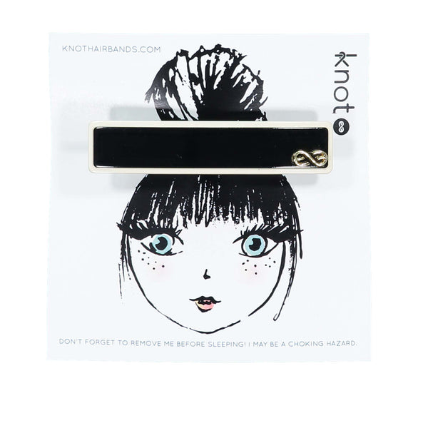 Knot Hairbands Profile Barrette // Black + Cream