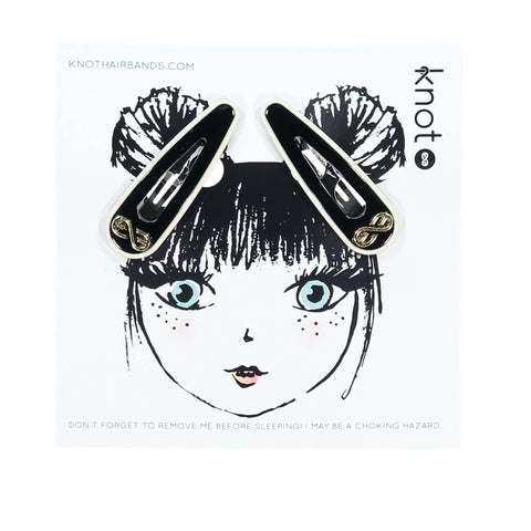 Knot Hairbands Profile Clip Set // Black + Cream