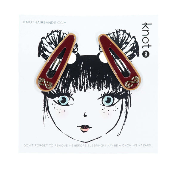 Knot Hairbands Profile Clip Set // Wine + Camel