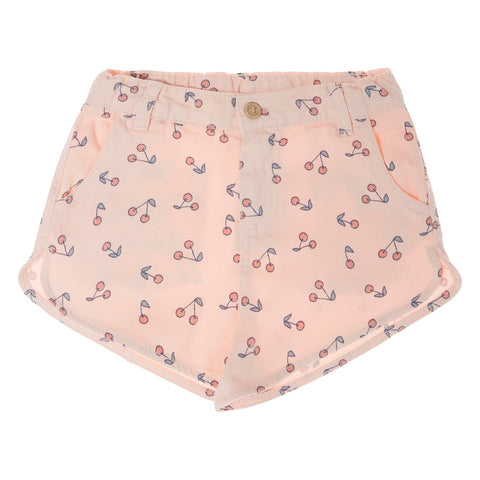 Tocoto Vintage Cherries Print Twill Shorts Pink