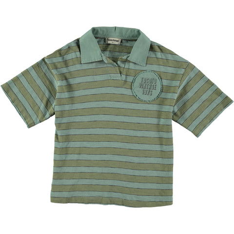Tocoto Vintage Polo T-Shirt Without Buttons Green