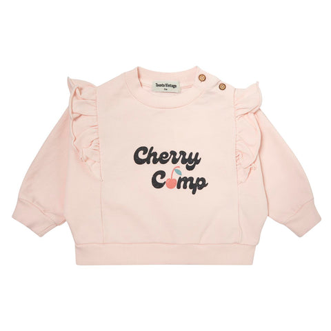 Tocoto Vintage Girls Sweatshirt "Cherry Camp" Pink