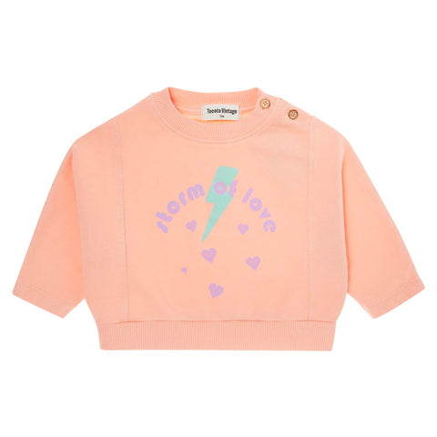 Tocoto Vintage "Storm Love" Sweatshirt Dark Pink