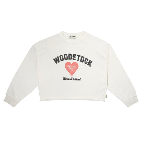 Tocoto Vintage Woodstook Love Festival" Sweatshirt Off White