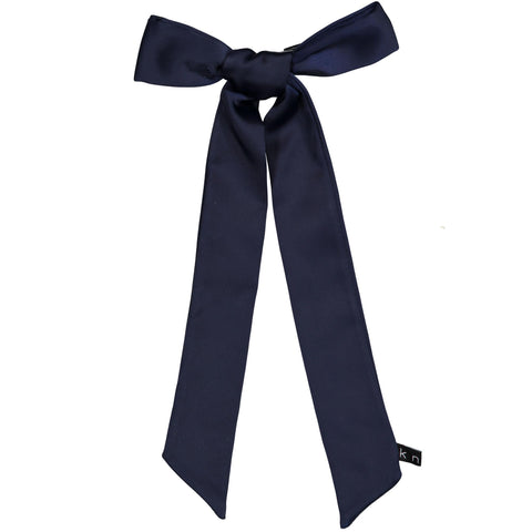 Knot Hairbands Silk Bow Clip // Navy