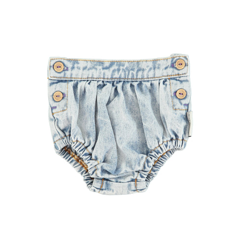 Piupiuchick Baby Shorties | Washed Blue Denim