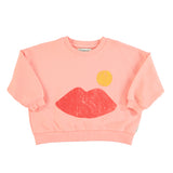 Piupiuchick Sweatshirt | Coral W/ Lips Print