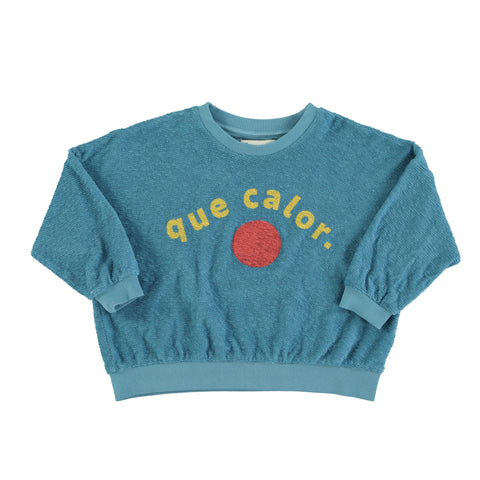 Piupiuchick Sweatshirt | Blue W/ "Que Calor" Print