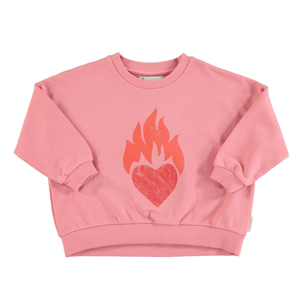 Piupiuchick Sweatshirt | Pink W/ Heart Print