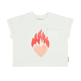Piupiuchick T'Shirt | Ecru W/ Heart Print