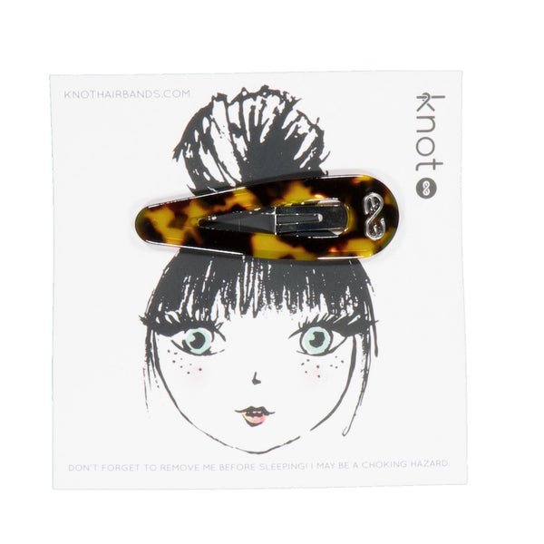 Knot Hairbands tortoise jumbo snap clip amber