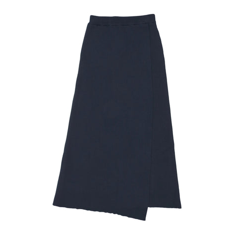 Coco Blanc Ribbed Wrap Skirt Navy
