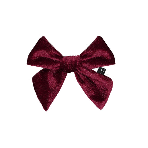 Knot Hairbands Velvet Bow Clip// Burgundy