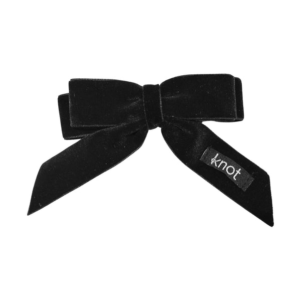 Knot Hairbands Velvet Ribbon Bow Clip // Black
