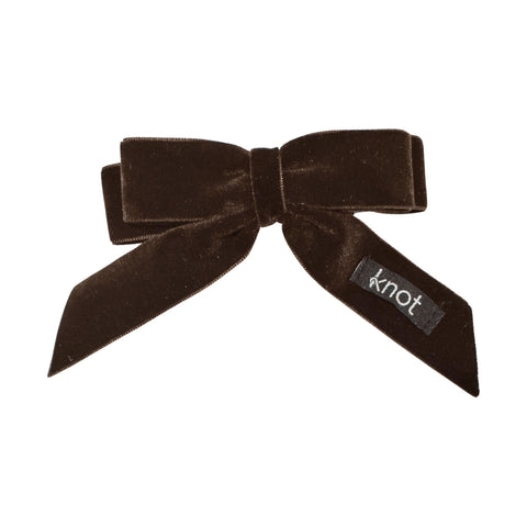 Knot Hairbands Velvet Ribbon Bow Clip // Cocoa