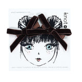 Knot Hairbands Velvet Ribbon Mini Bow Set // Cocoa