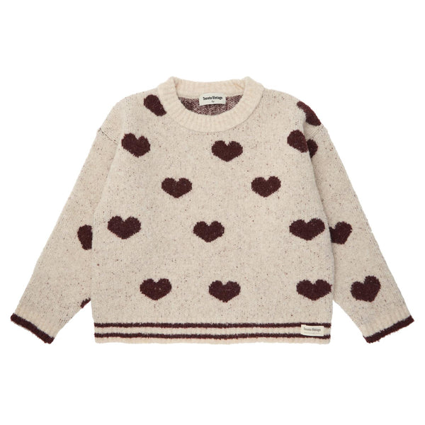 Tocoto Vintage Heart Sweater Pink