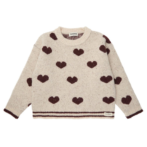 Tocoto Vintage Heart Sweater Pink