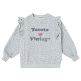 Tocoto Vintage Baby-Kid Sweatshirt Flowers Print Vigorous Grey