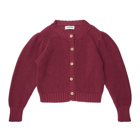 Tocoto Vintage Basic Pearl Knit Jacket Burdeaux