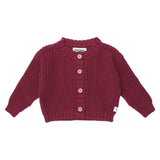 Tocoto Vintage Basic Pearl Knit Baby Jacket Burdeaux