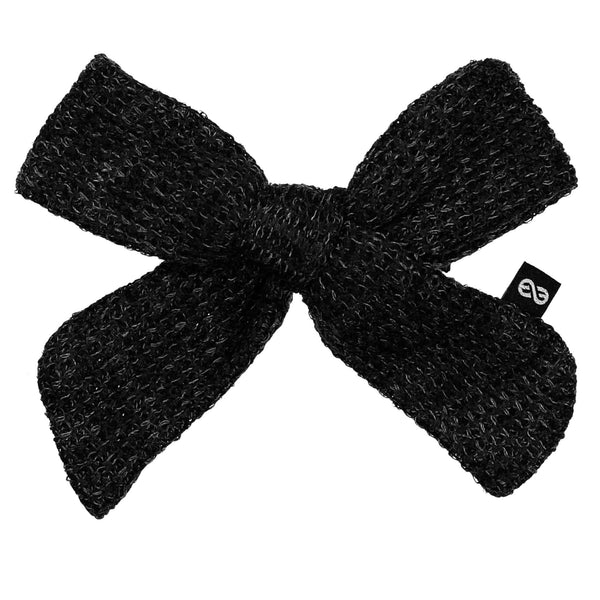 Knot Hairbands Waffle Bow Clip // Black