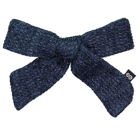 Knot Hairbands Waffle Bow Clip // Navy