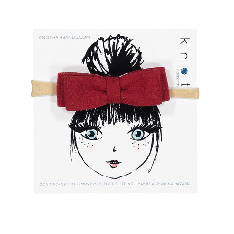 Knot Hairbands Wool Bow Band // Red