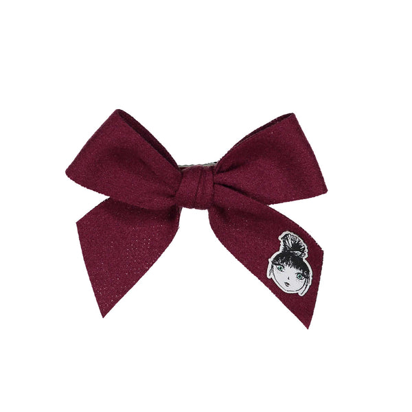 Knot Hairbands Wool Bow Clip // Burgundy