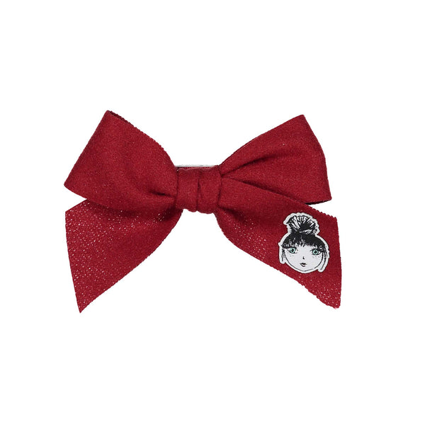 Knot Hairbands Wool Bow Clip // Red