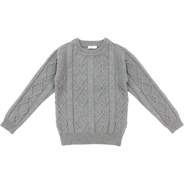 Coco Blanc Diamond Crew Sweater Grey