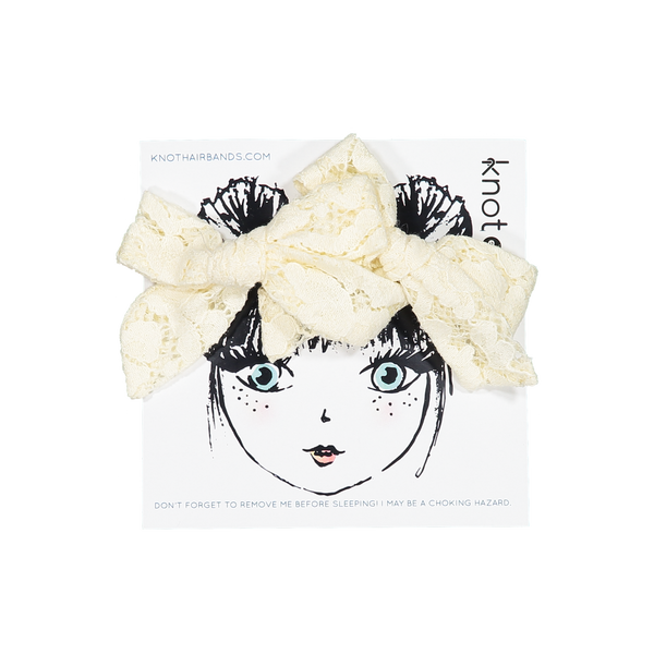Knot Hairbands Chantilly Bow Set // Cream