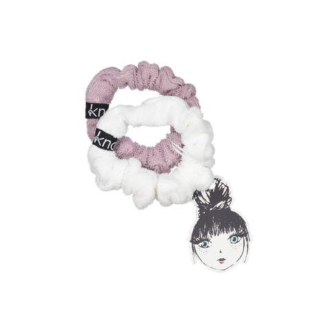 Knot Hairbands Cabana Scrunchie Set // White + Lavender