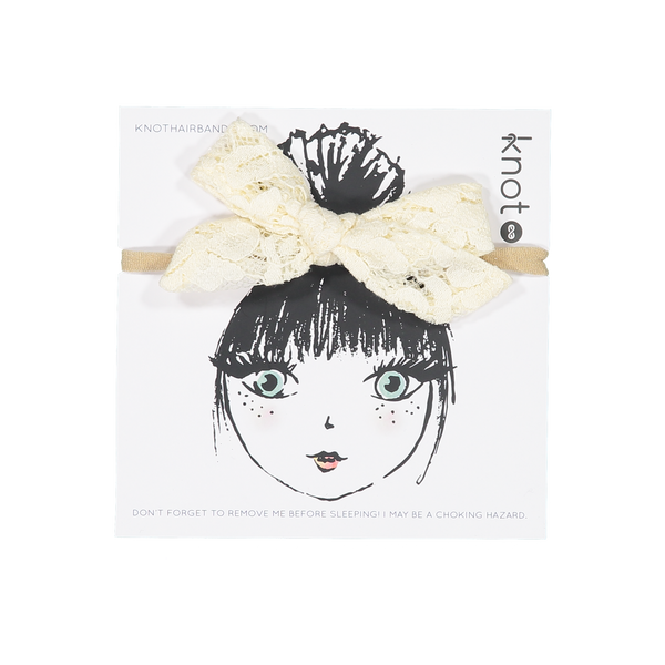Knot Hairbands Chantilly Bow Band // Cream