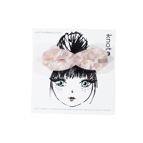 Knot Hairbands Seaglass Barrette // Blush Glass