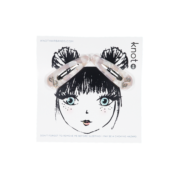 Knot Hairbands Seaglass Clip Set // Blush Glass