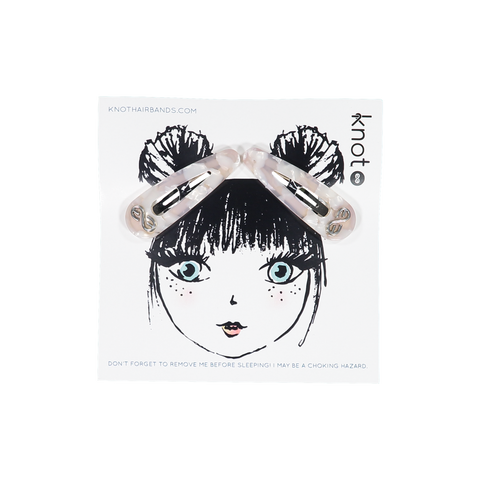 Knot Hairbands Seaglass Clip Set // Blush Glass