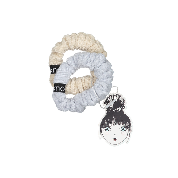 Knot Hairbands Cabana Scrunchie Set // Taupe + Powder Blue