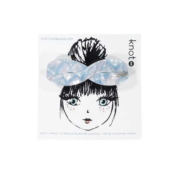 Knot Hairbands Seaglass Barrette // Blue Glass