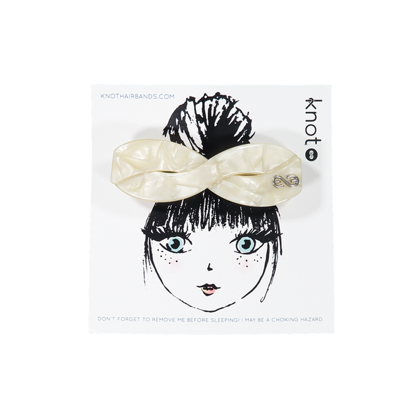 Knot Hairbands Seaglass Barrette // Cream Glass