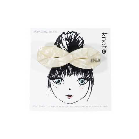 Knot Hairbands Seaglass Barrette // Cream Glass