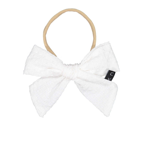 Knot Hairbands Seersucker Bow Band // White
