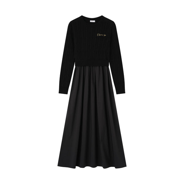 Coco Blanc Cabled Robe Black
