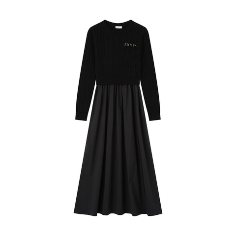 Coco Blanc Cabled Robe Black