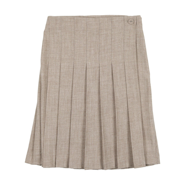 Coco Blanc Wool Short Pleated Skirt