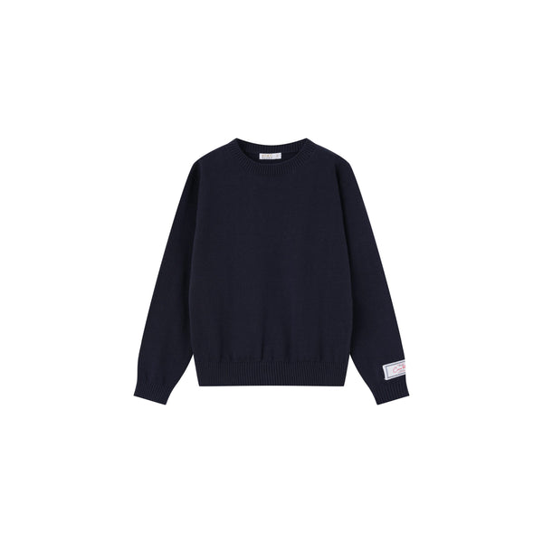 Coco Blanc Knit Crew Sweater Navy